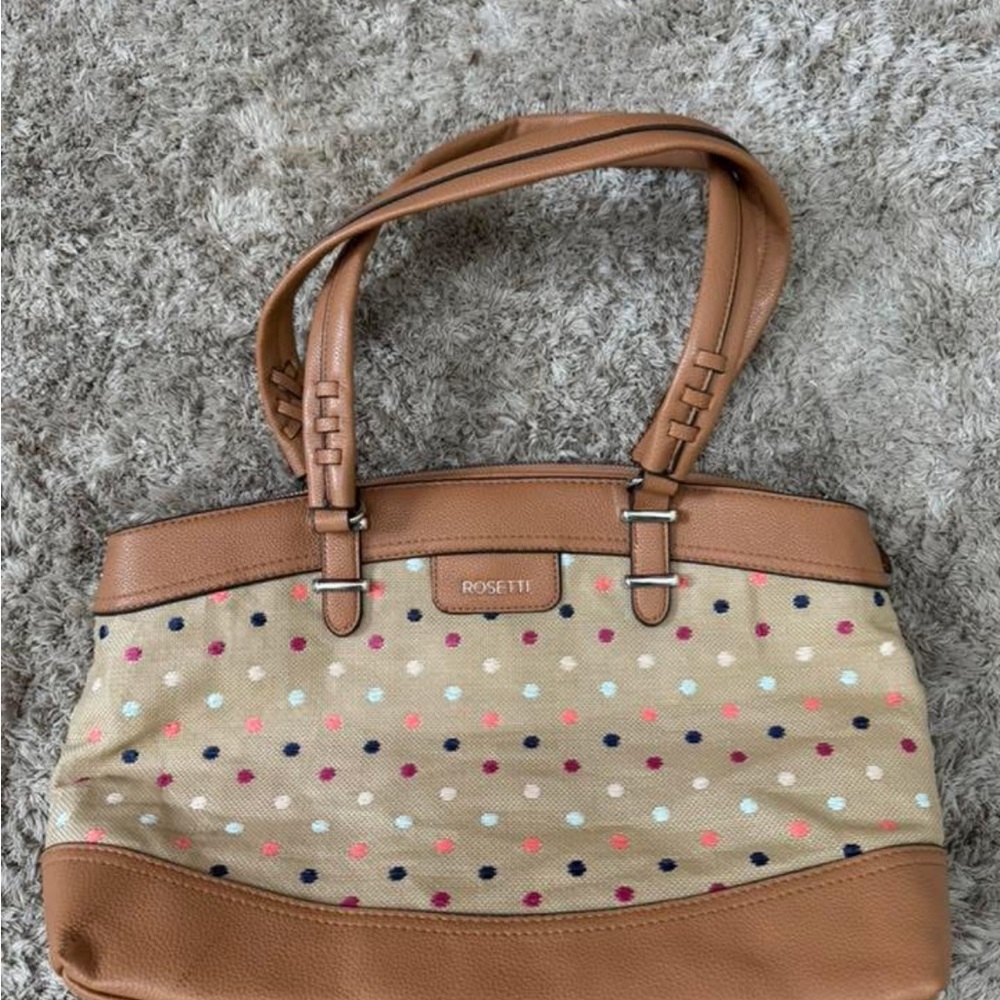 Rosetti Tan and Brown Polka Dot Women's Bag